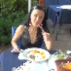 In this Dine & Dump video, a pretty brunette Serbian girl eats a meal and then records her resulting shit on the following day. Over 2.5 minutes.